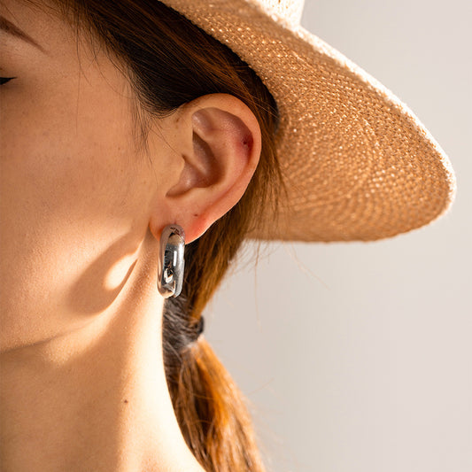 Silver Chunky Hoops