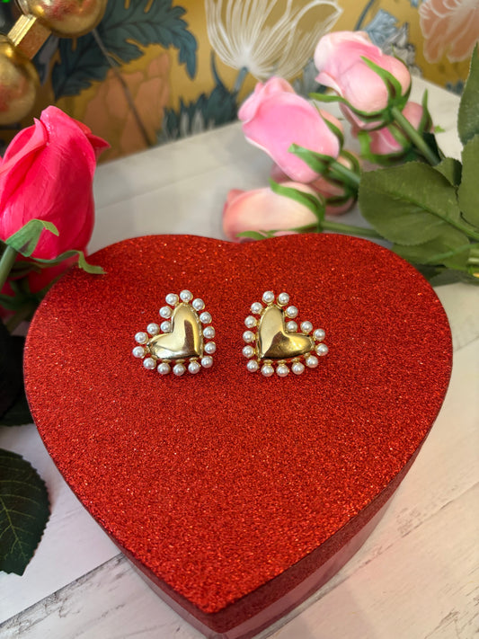 Gold Heart Earrings